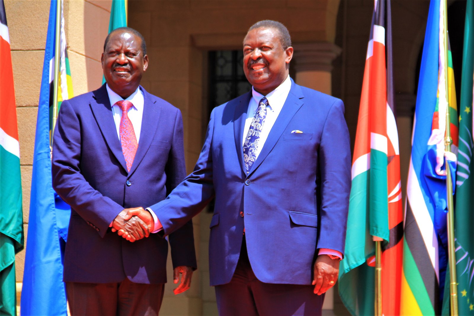 Raila Odinga with Musalia Mudavadi