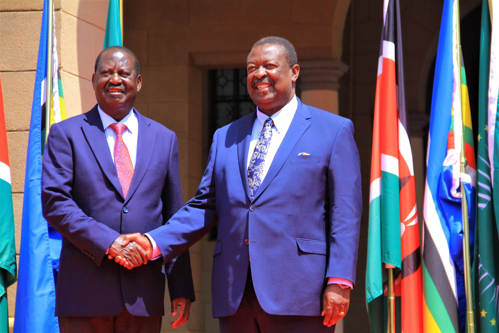 Raila Odinga with Musalia Mudavadi