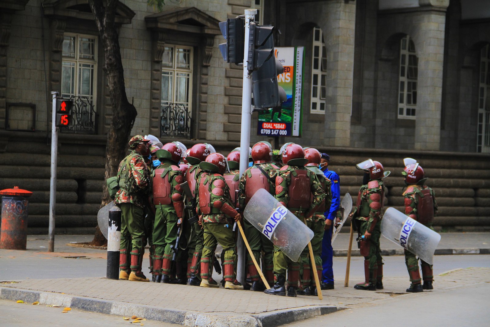 Kenyan anti-riot police officers