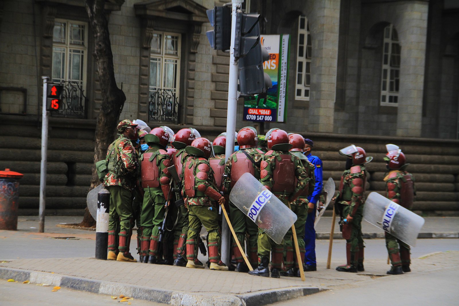 Kenyan anti-riot police officers