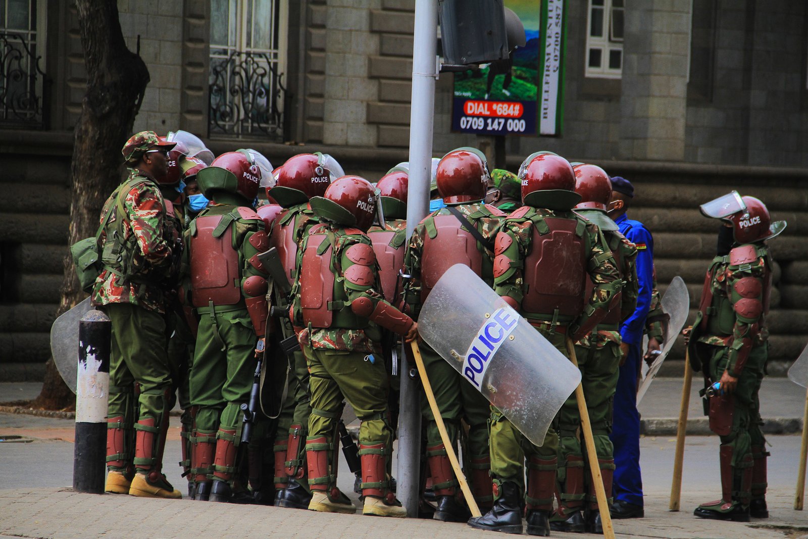 Kenyan anti-riot police officers