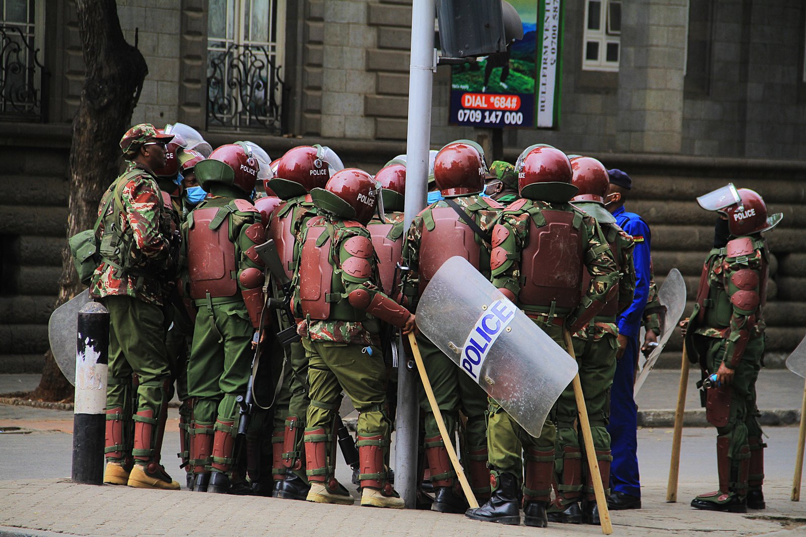 Kenyan anti-riot police officers