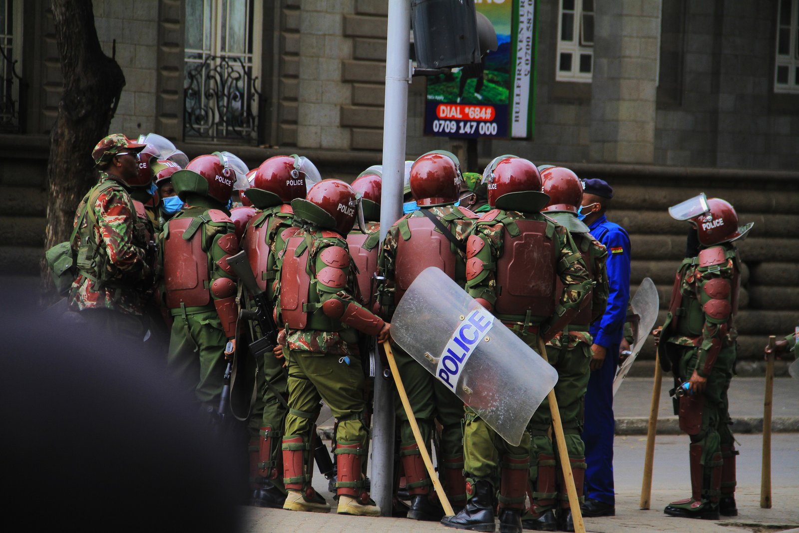 Kenyan anti-riot police officers