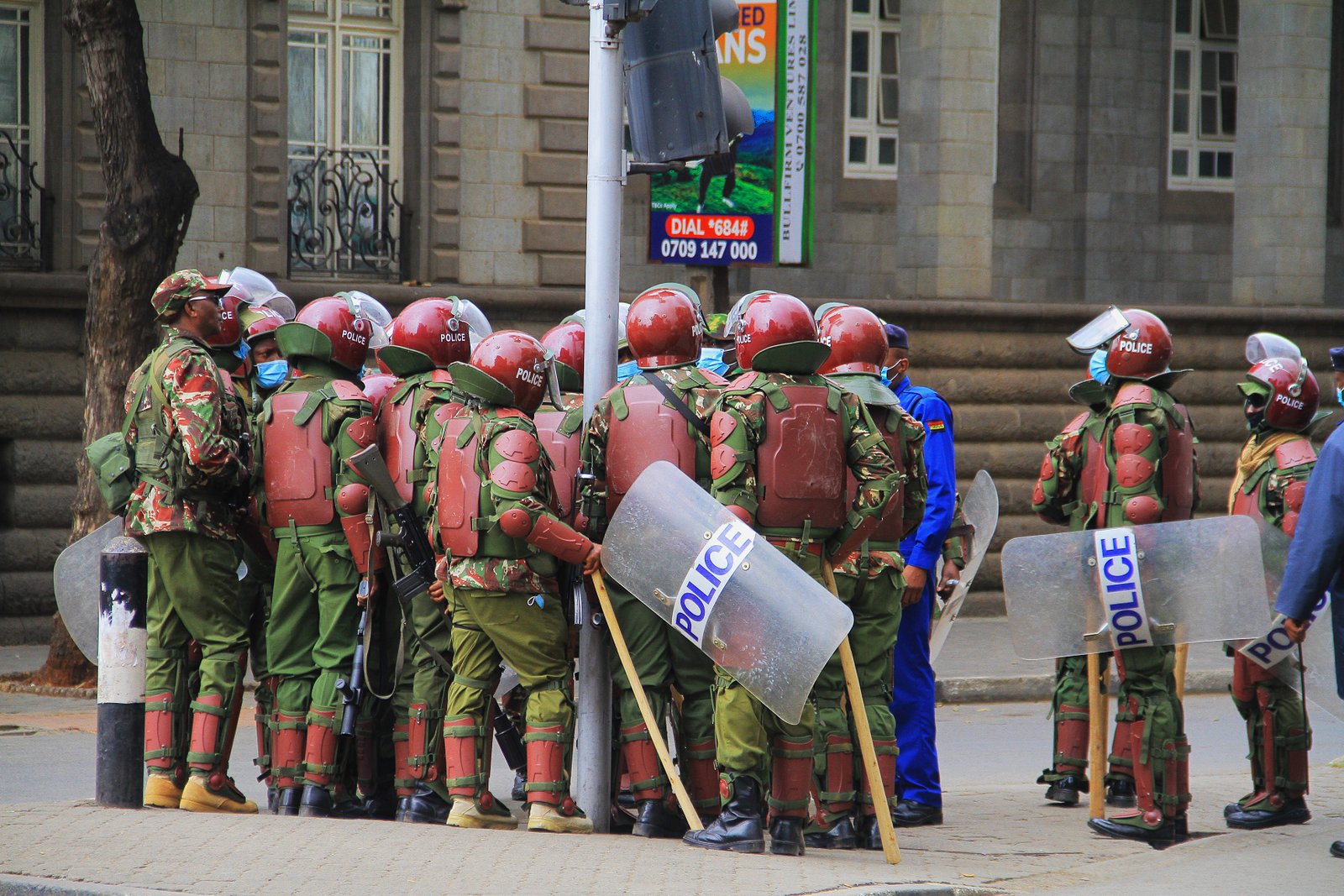 Kenyan anti-riot police officers