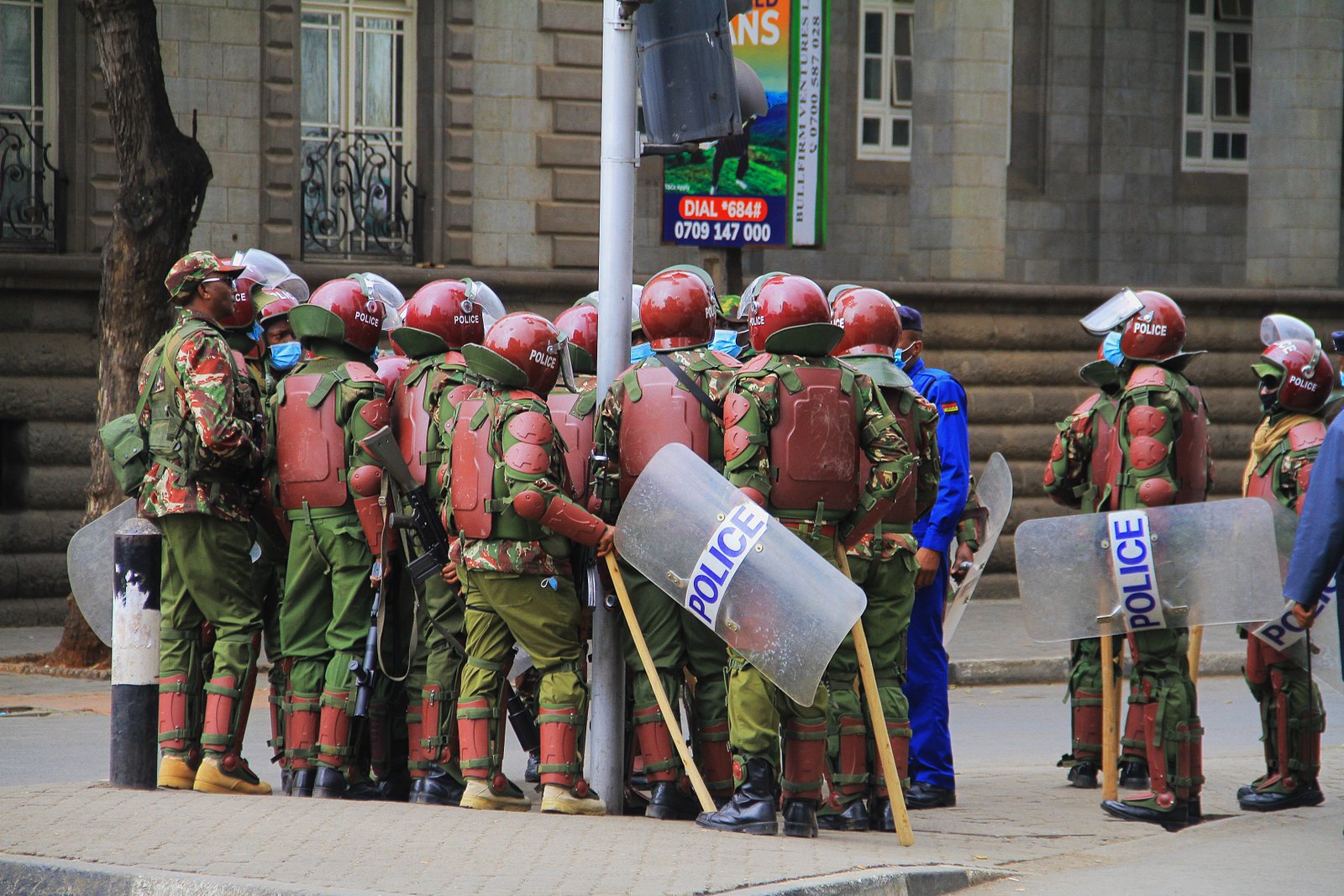 Kenyan anti-riot police officers