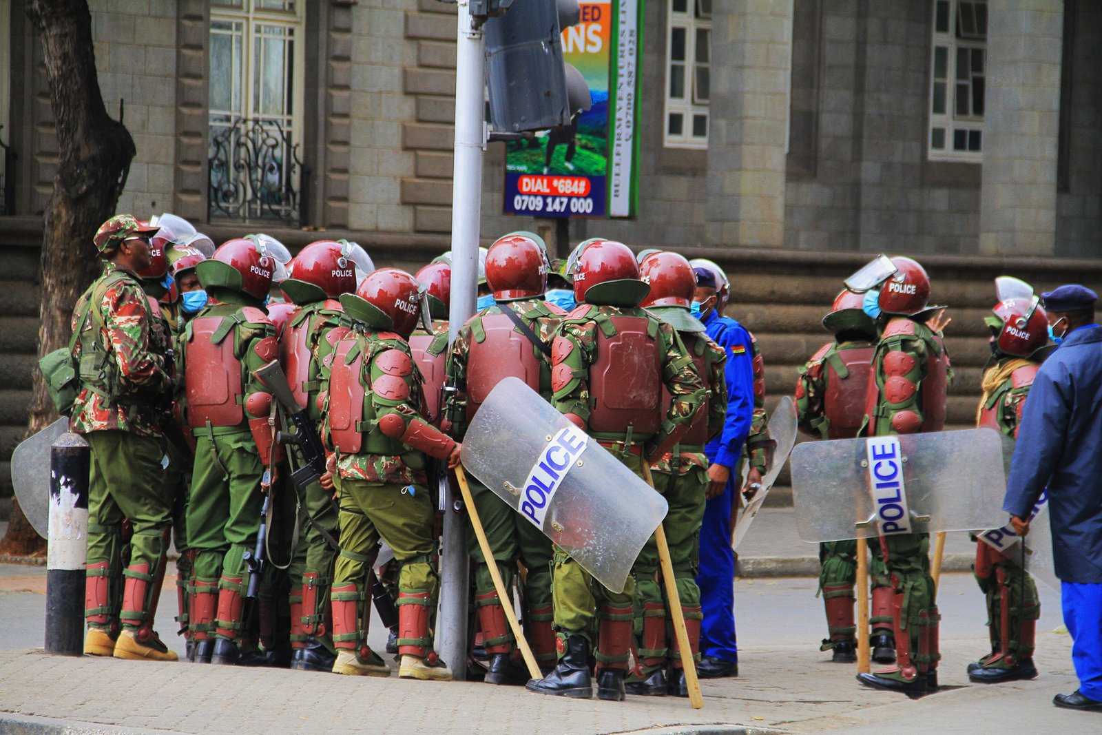 Kenyan anti-riot police officers