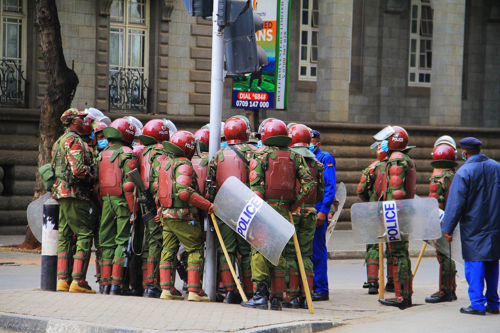Kenyan anti-riot police officers