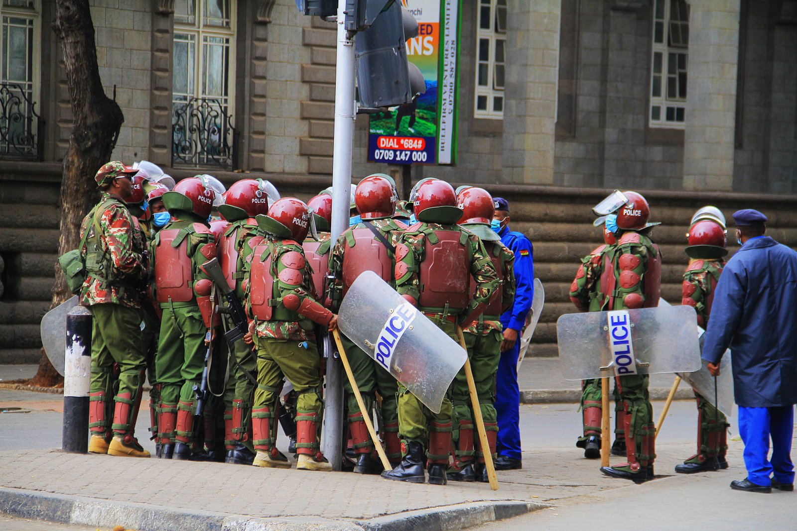 Kenyan anti-riot police officers